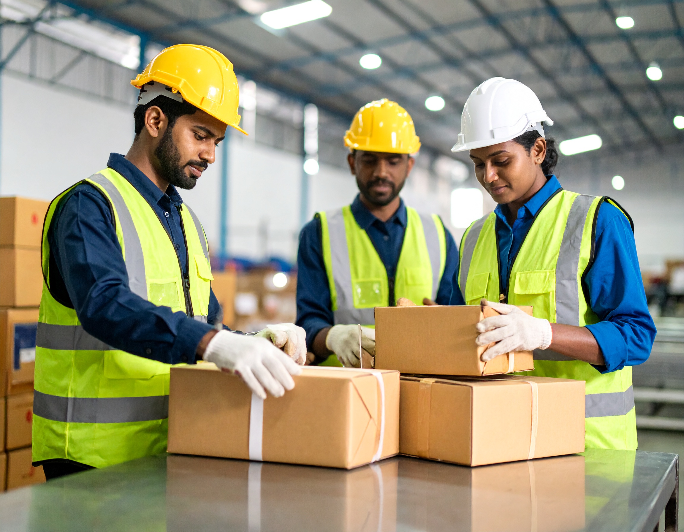A smiling delivery person is giving a package wrapped in festive paper to a customer at their door, with the Edgistify logo visible on the delivery box, symbolizing efficient e-commerce logistics during festivals.
