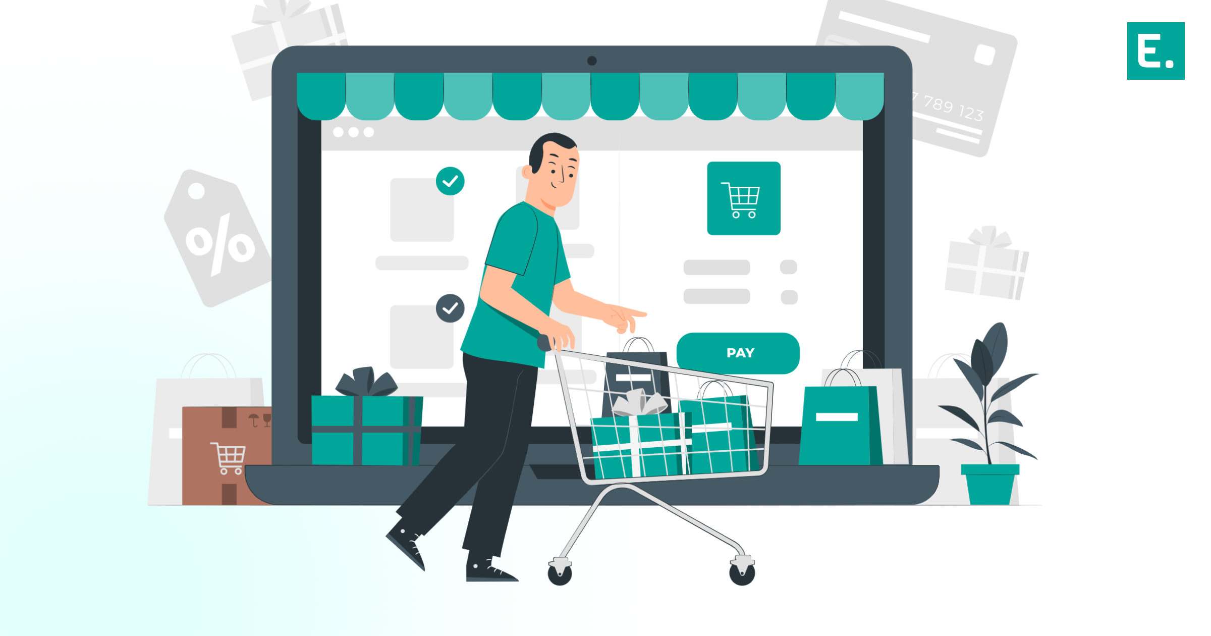 An integrated retail ecosystem dashboard linking store POS stock counts, e-commerce order fulfillment feeds, and centralized warehouse supply.