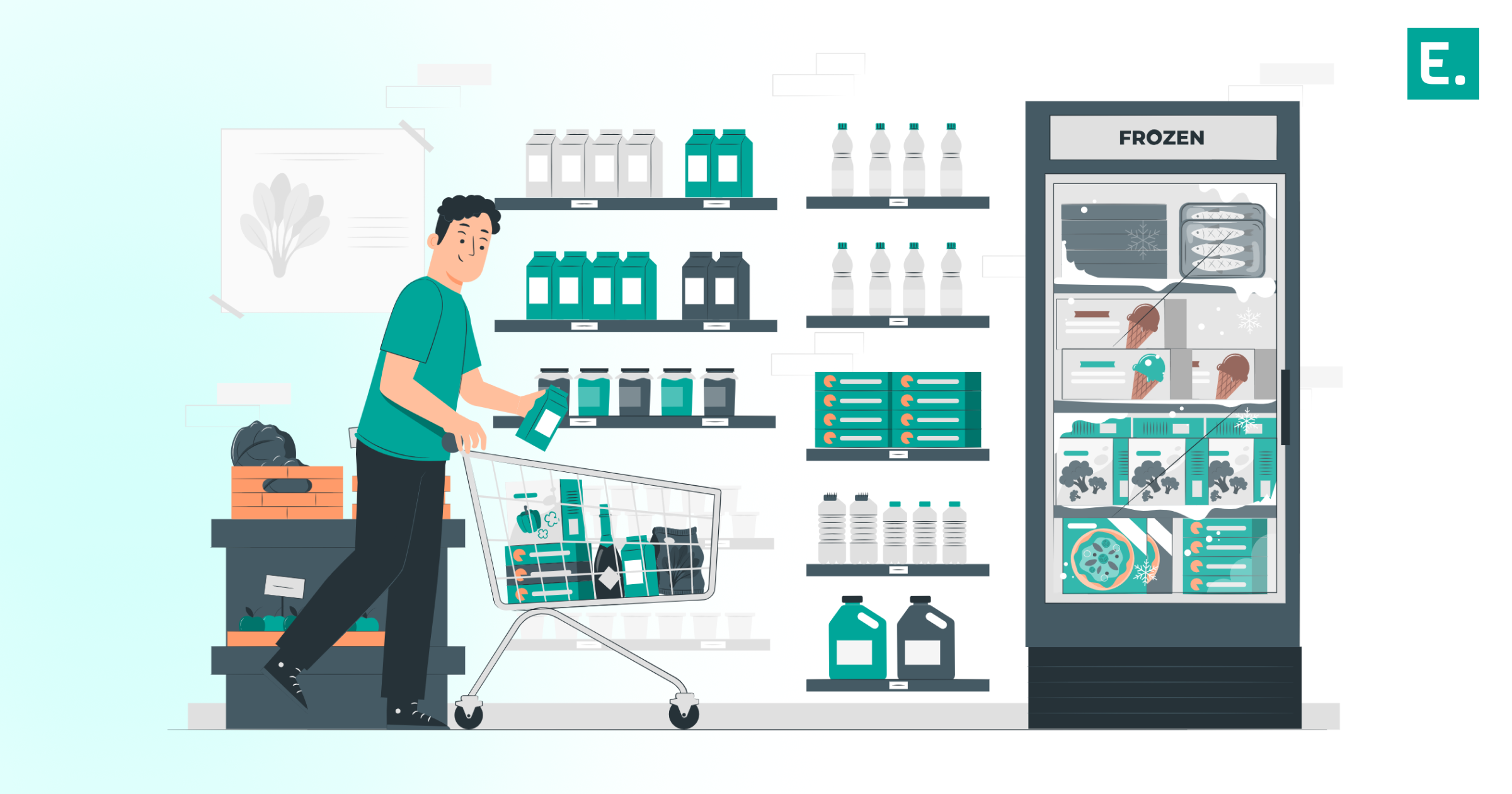 Warehouse worker scanning packaged food inventory for modern trade B2B fulfillment