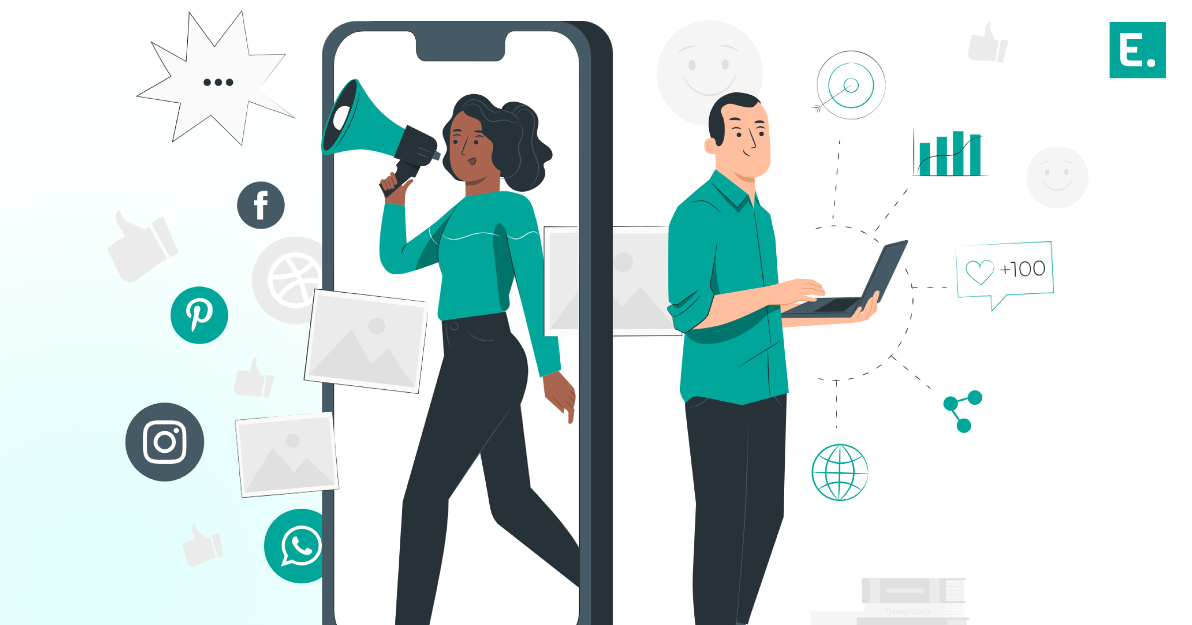 A marketing director and warehouse supervisor analyzing campaign ad spend and inventory replenishment automation graphs on a dual monitor display.
