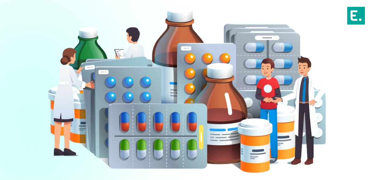 Regional B2B pharmaceutical delivery driver loading medicine boxes into last-mile transport vehicle outside a local health fulfillment facility.