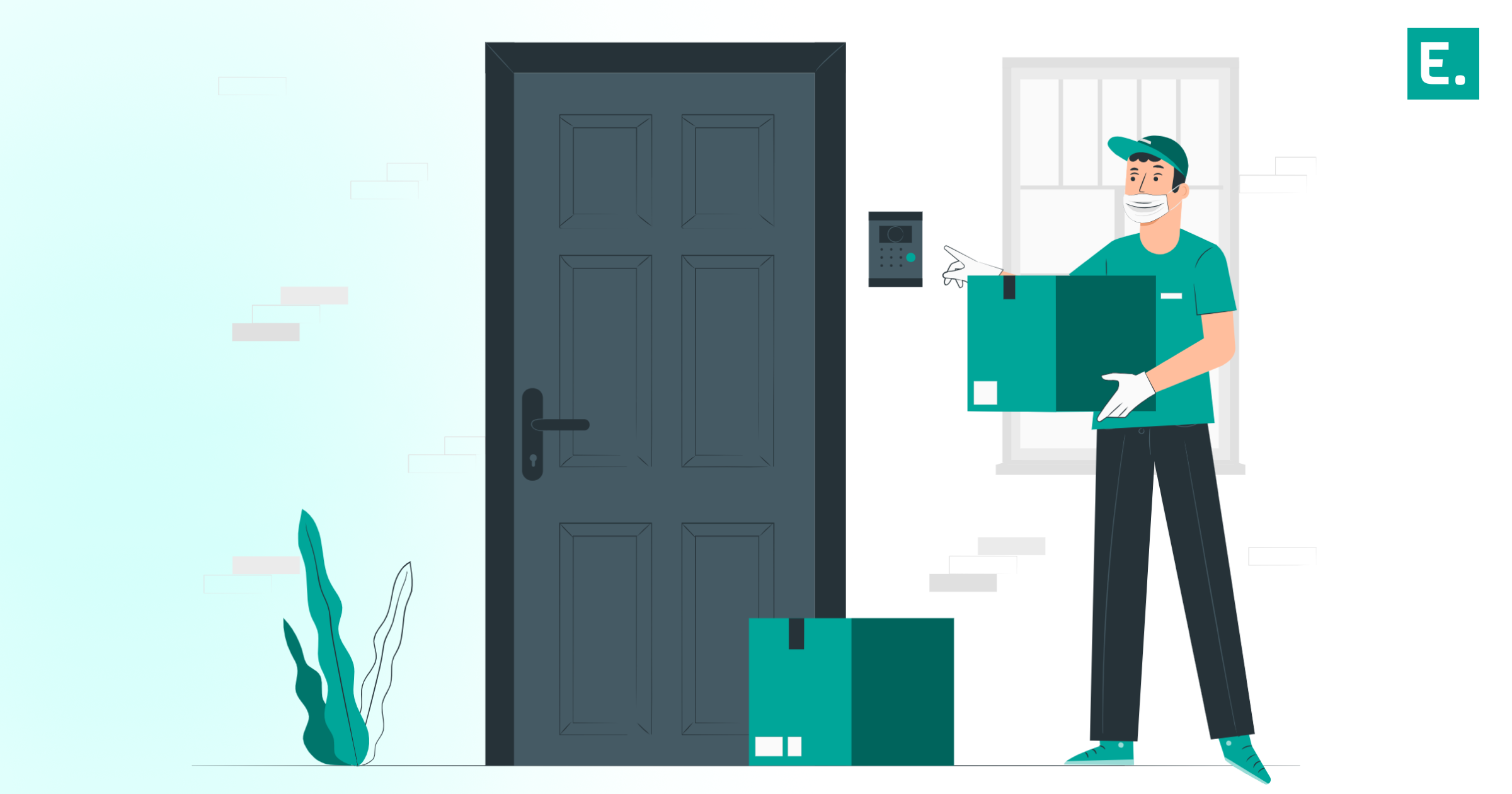 Logistics warehouse worker scanning personal care products for unified omnichannel fulfillment.