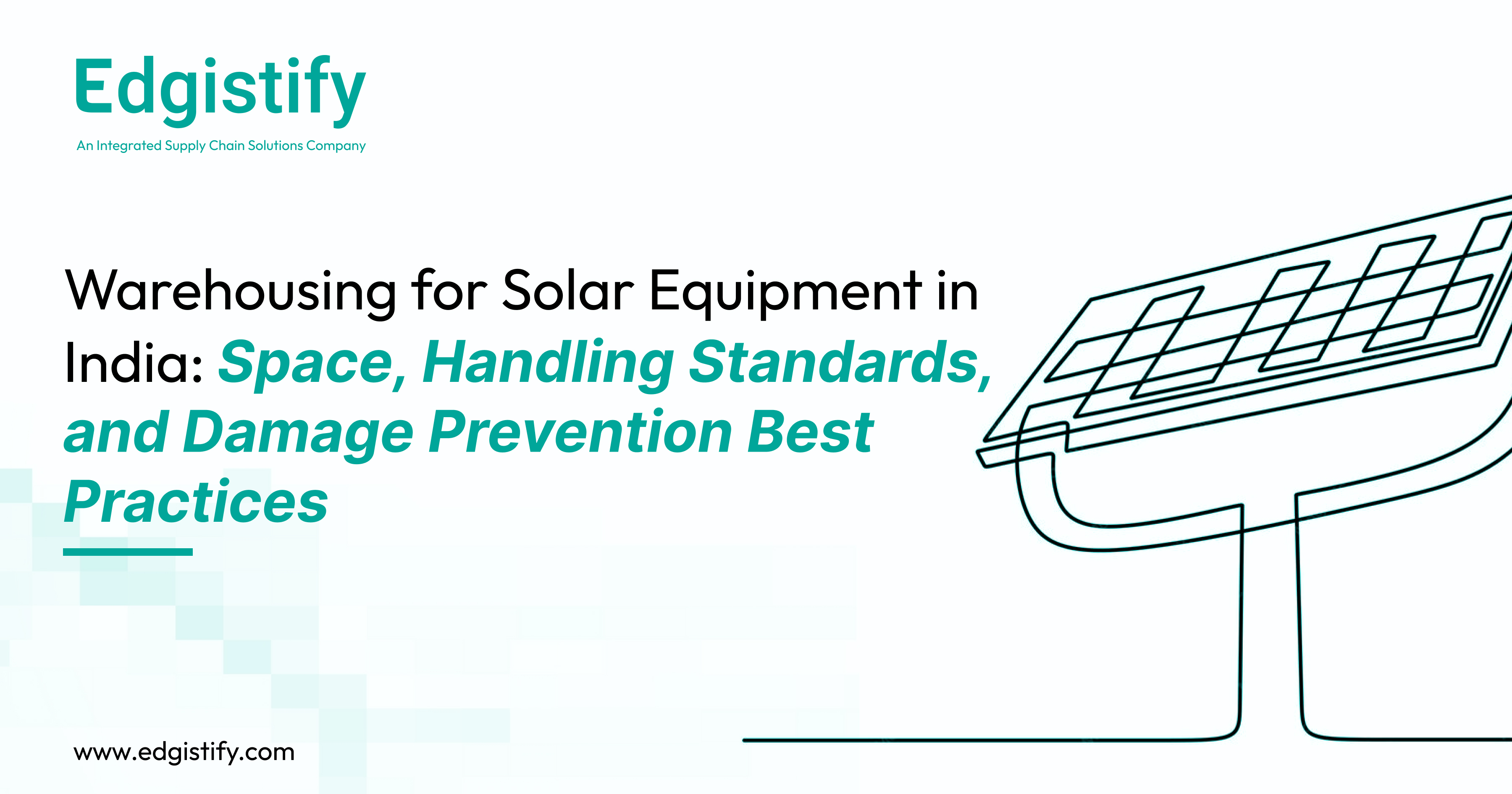 Edgistify solar warehouse showing vertical racking, non-leachable flooring, and IoT temperature sensors for solar module storage.