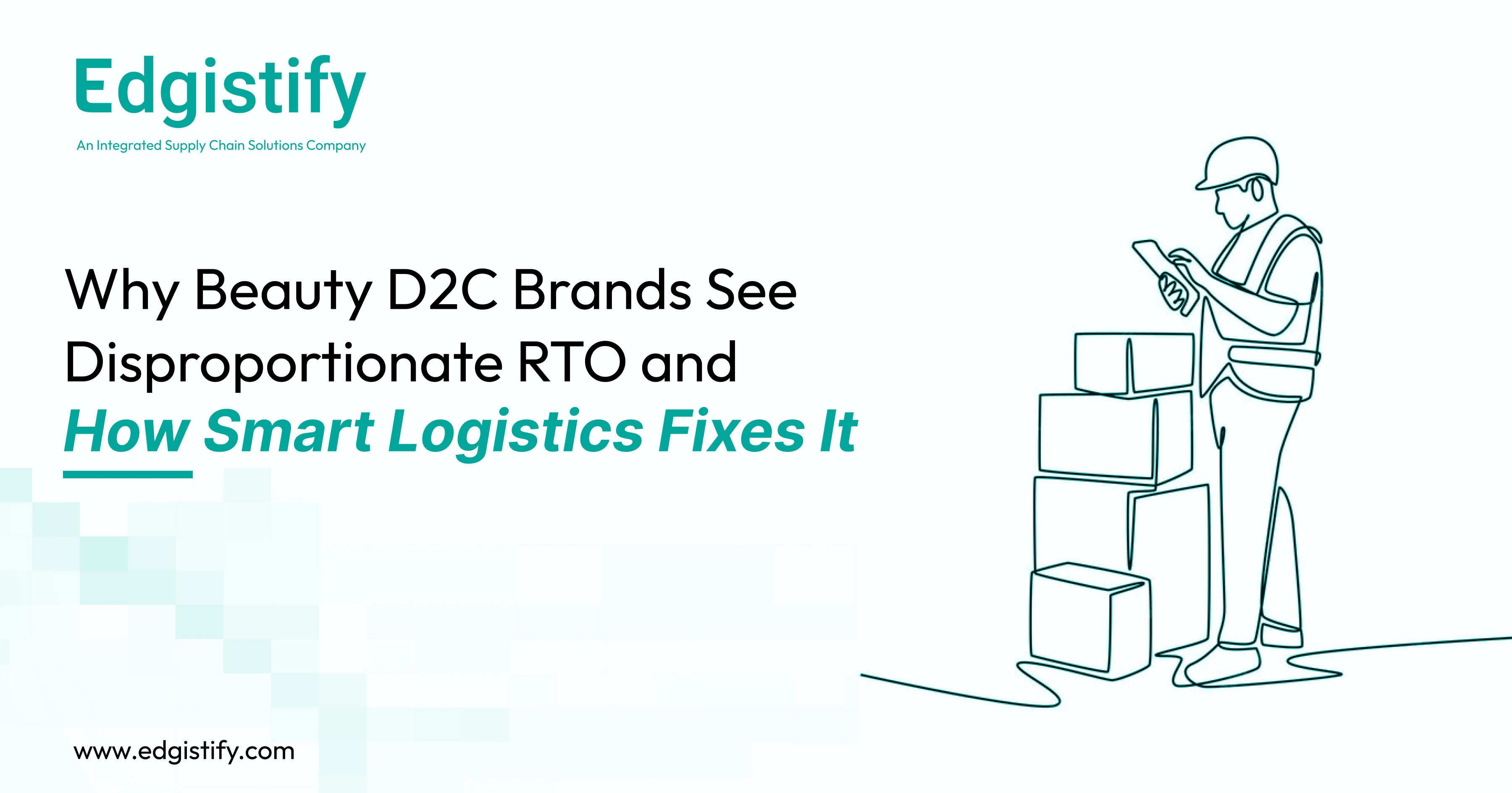 Edgistify EdgeOS analytics screen showing RTO reduction trends and delivery success metrics for a beauty brand.
