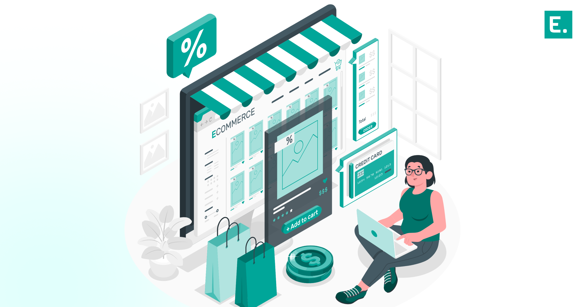 A business analytics dashboard tracking warehouse reverse logistics software workflows alongside growing e-commerce EBITDA optimization profit metrics.
