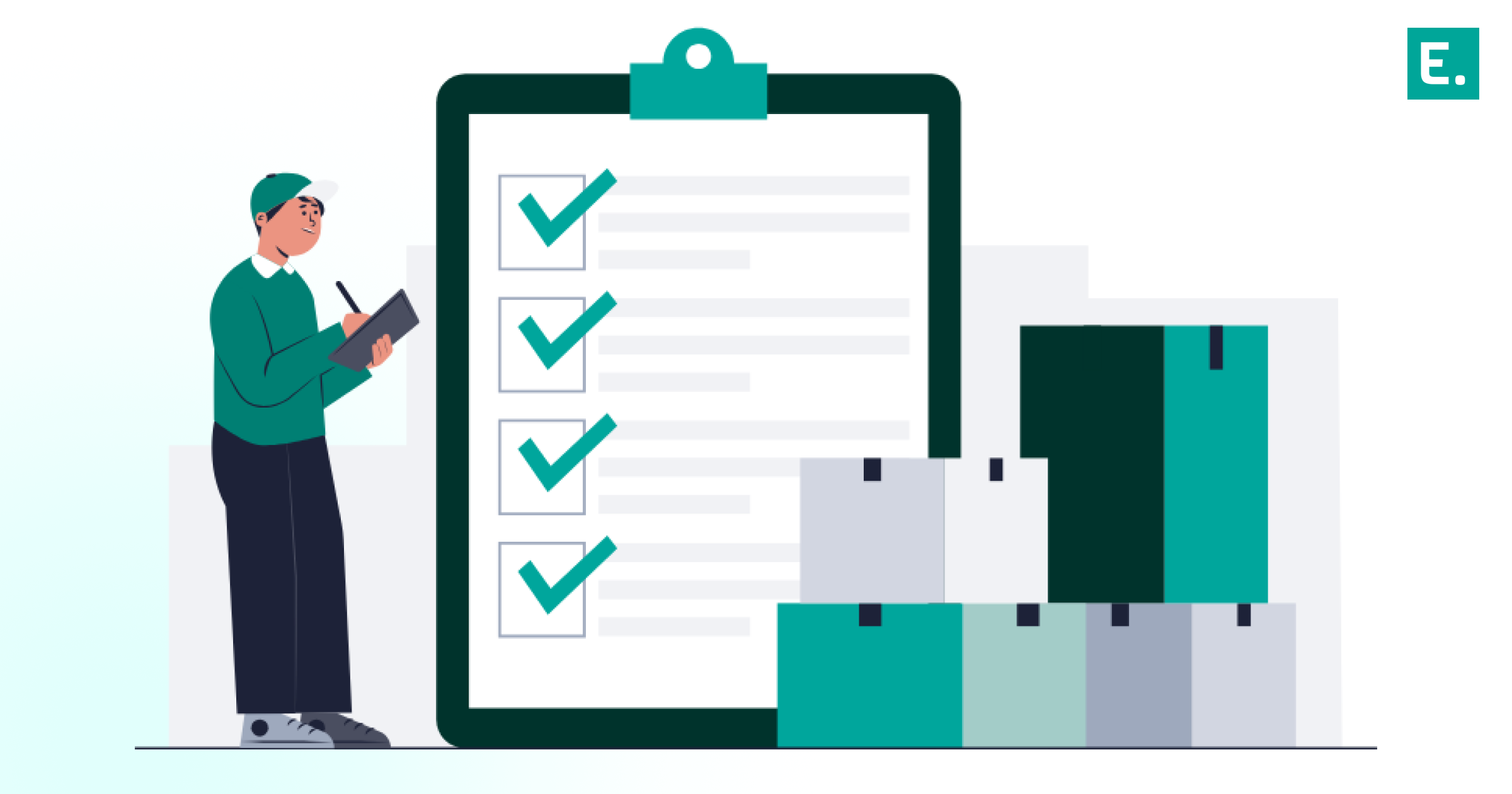 Warehouse operators undergoing standardized training using digital scanning devices and a tech-enabled supply chain warehouse management system interface.